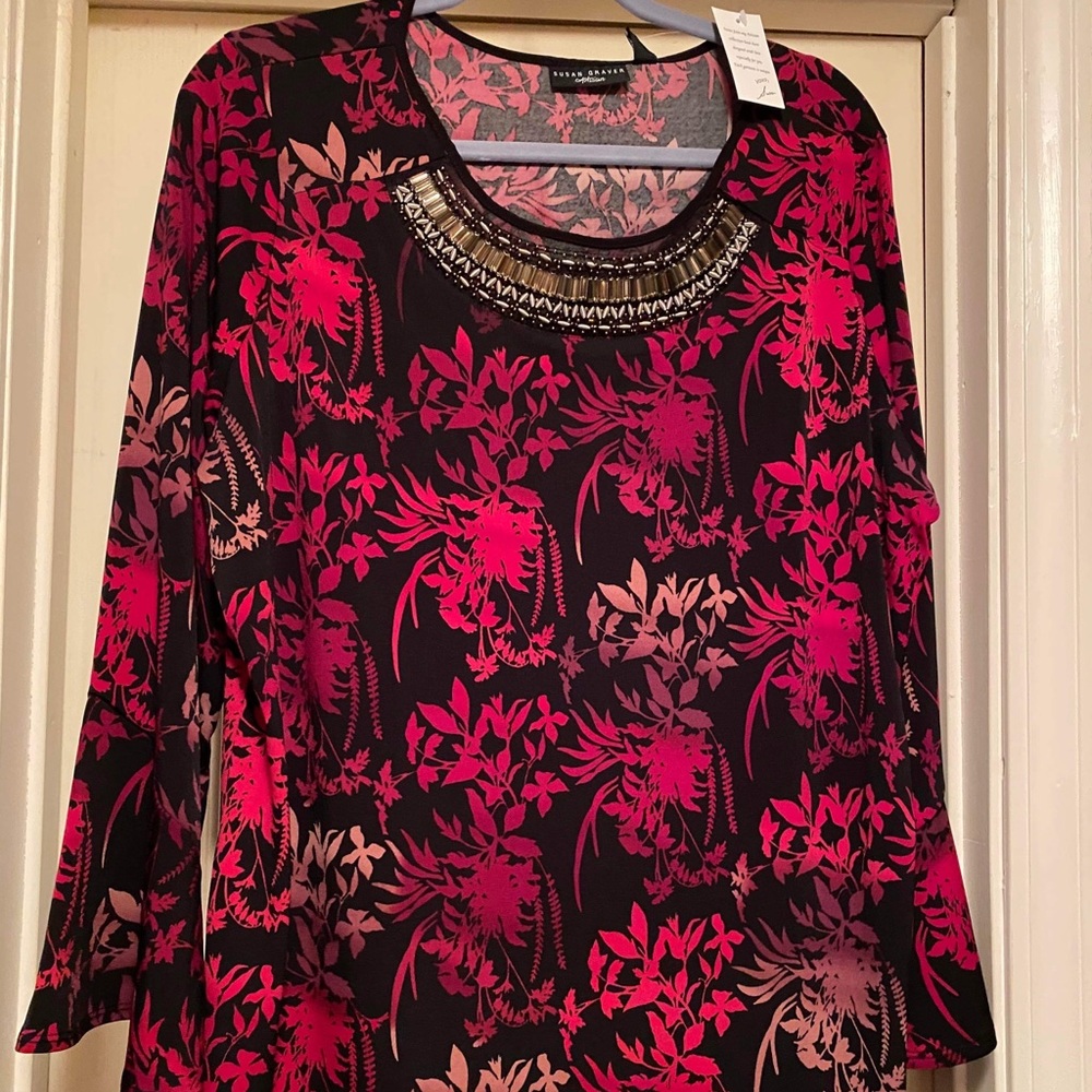 Susan Graver liquid knit blouse